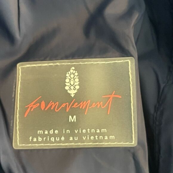 Free People FP Movement Indigo Patch Printed All Prepped Bib Overalls Blue White - Picture 15 of 15